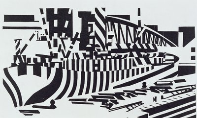 Dazzled Ship in Dry Dock by Edward Alexander Wadsworth