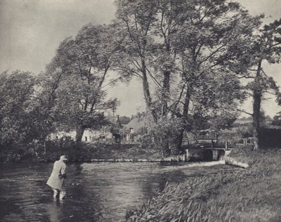 Fishing in a gale at Ramsbury by Edward Alfred Barton