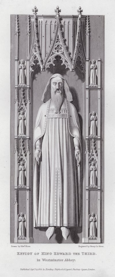 Effigy of King Edward the Third, in Westminster Abbey (engraving) by Edward Blore