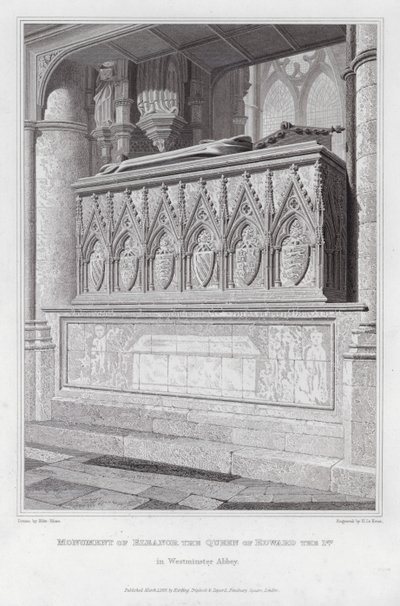 Monument of Eleanor the Queen of Edward I, in Westminster Abbey by Edward Blore