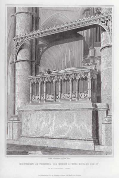 Monument of Philippa the Queen of King Edward III, in Westminster Abbey by Edward Blore