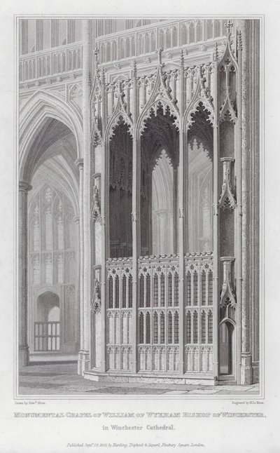 Monumental Chapel of William of Wykham, Bishop of Winchester, in Winchester Cathedral by Edward Blore