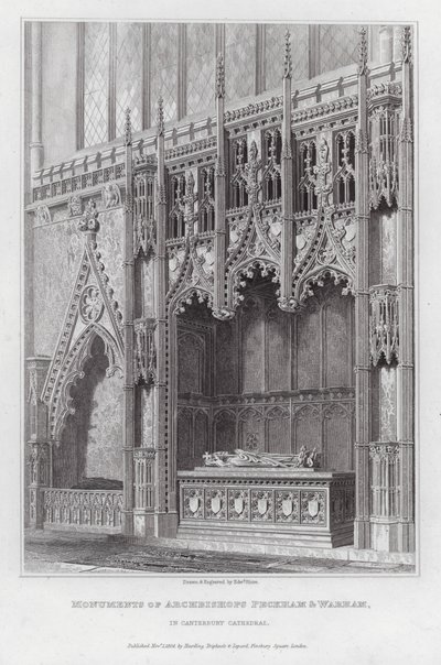 Monuments of Archbishops Peckham and Warham in Canterbury Cathedral by Edward Blore