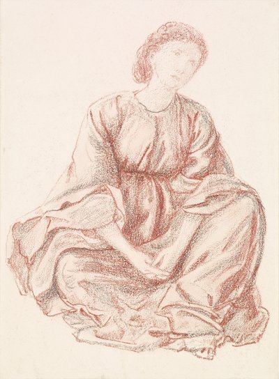 Green Summer - Drapery Study for the Central Figure by Edward Burne Jones
