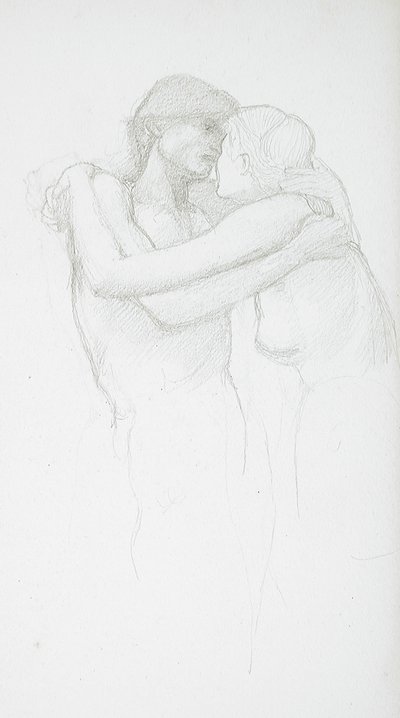 Nude Couple Embracing by Edward Burne-Jones