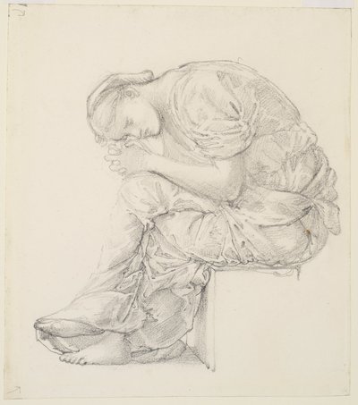 The Lament - Study for the Figure on the Right by Edward Burne-Jones