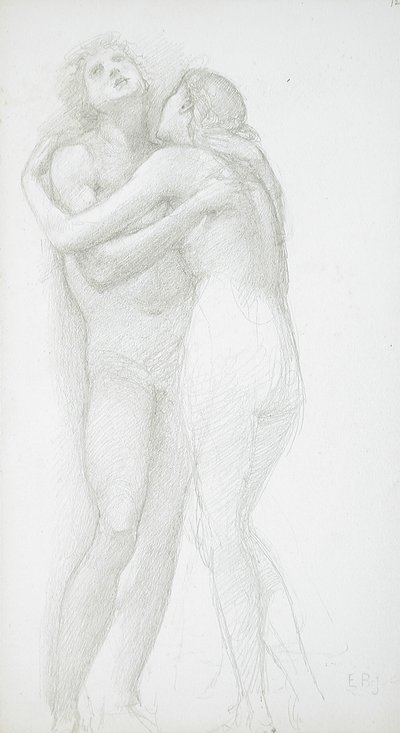 Two Nudes Embracing by Edward Burne-Jones