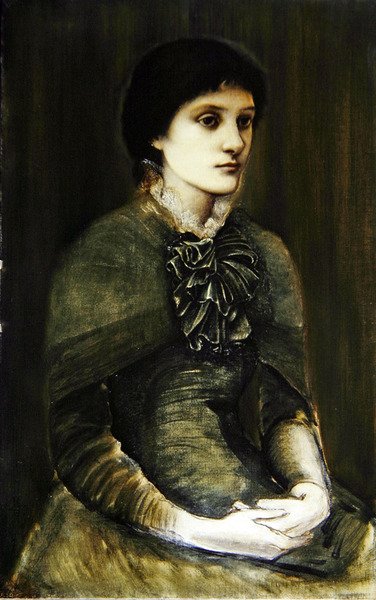 Portrait of a Girl in a Green Dress by Edward Coley Burne Jones