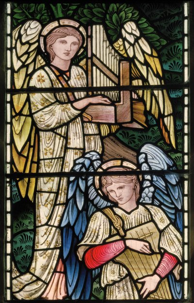 Angels of Paradise, Angel Musicians (detail) by Edward Coley and Dearle Burne Jones