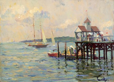 Boat Dock on the Lake by Edward Cucuel