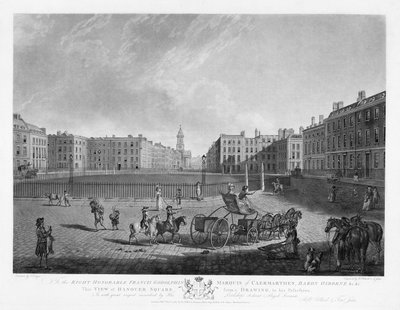 Hanover Square, from a Set of Four Views of London Squares, Engraved by Robert Pollard and Francis Jukes by Edward Dayes