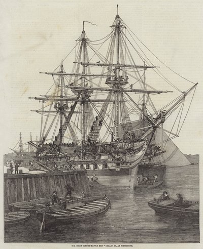 HM Screw Line-of-Battle Ship Caesar, 90, at Portsmouth by Edward Duncan