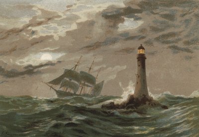 Moonlight, Eddystone Lighthouse by Edward Duncan