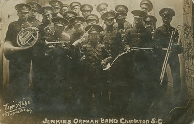 Photograph postcard of the Jenkins Orphanage Band, Charleston, South Carolina, 1914 by Edward Elcha
