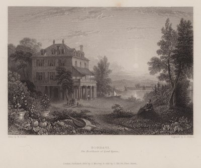 Villa Diodati, the residence of Lord Byron by Edward Francis (after) Finden