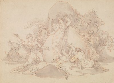 Telemachus and Mentor Landing on the Island of Calypso by Edward Francis Burney