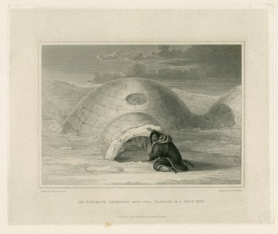 An Eskimo Creeping into the Passage of a Snow Hut by Edward Francis Finden