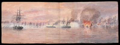 Private Illustrated Journal of Dr E H Cree, Volume XII 1849, Fold out opposite page 73-74, 