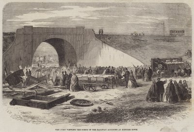 The Jury Viewing the Scene of the Railway Accident at Kentish Town by Edward Hull