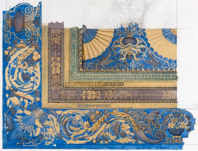 Design for the Central Ceiling of the Billiard Room at Wortley Hall by Edward John Poynter