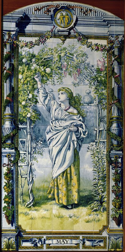 May, from a Series of Tile Panels for the Dutch Kitchen by Edward John Poynter