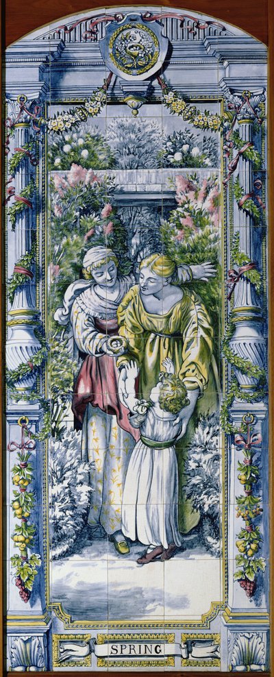 Spring, from a series of tile panels, designed by Sir Edward Poynter and made by Minton, Campbell and Company, for the Dutch Kitchen, 1867-8 by Edward John Poynter