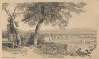 Campagna of Rome from Villa Mattei, from Views in Rome and its Environs, 1841 by Edward Lear