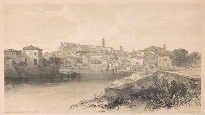 Rome from Via della Porta San Paolo, from Views in Rome and its Environs, 1841 by Edward Lear