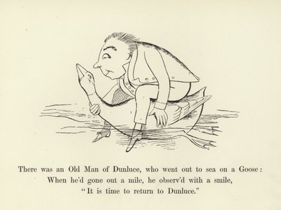 There was an Old Man of Dunluce, who went out to sea on a Goose by Edward Lear
