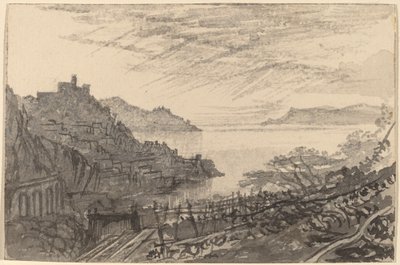 View of a Bay from a Hillside (Amalfi) by Edward Lear