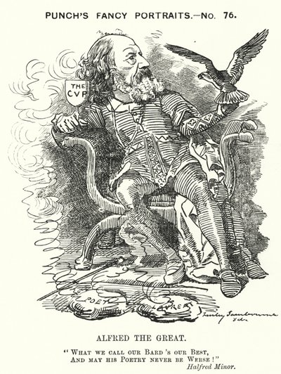 Alfred, Lord Tennyson, English Poet (engraving) by Edward Linley (after) Sambourne