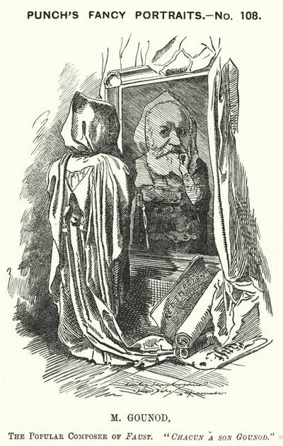 Punch Cartoon: Charles Gounod, French Composer by Edward Linley (after) Sambourne