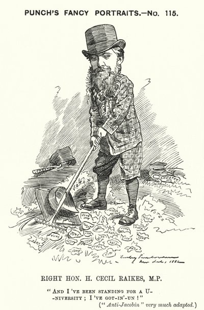 Punch Cartoon: Henry Cecil Raikes, English Conservative Politician by Edward Linley (after) Sambourne
