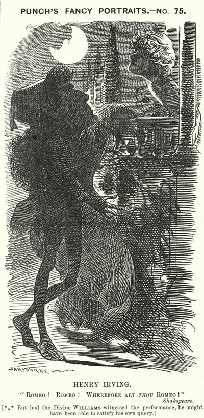 Punch Cartoon: Henry Irving, English Actor by Edward Linley (after) Sambourne