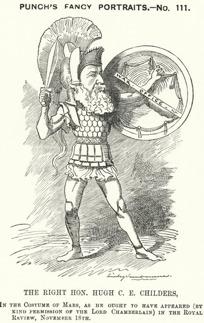 Punch cartoon: Hugh Childers, English Liberal politician by Edward Linley (after) Sambourne