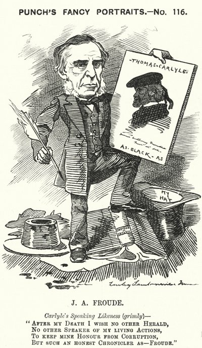 Punch Cartoon: James Anthony Froude, English Historian, Novelist and Biographer by Edward Linley (after) Sambourne