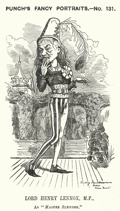 Punch cartoon: Lord Henry Lennox, English Conservative politician by Edward Linley (after) Sambourne