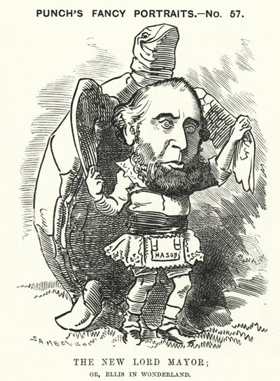 Sir John Ellis, Lord Mayor of London in 1881 by Edward Linley (after) Sambourne