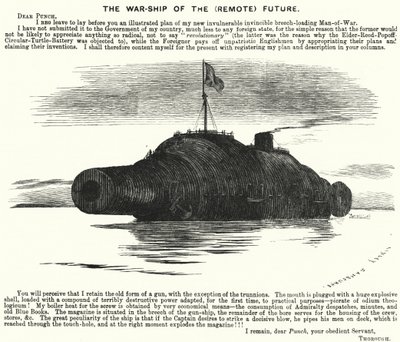 Punch Cartoon: The Warship of the (Remote) Future by Edward Linley (after) Sambourne