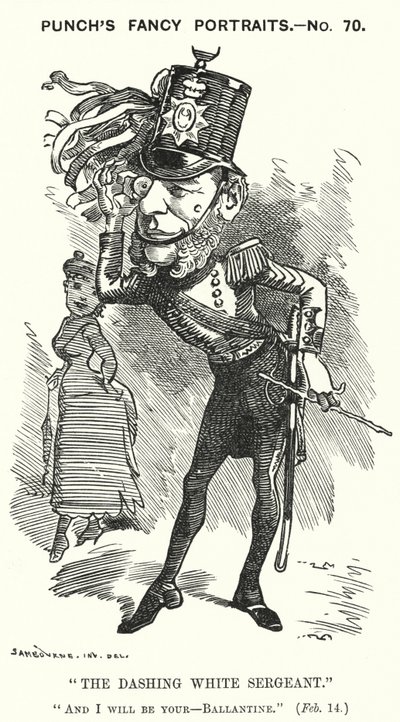 Punch cartoon: William Ballantine, English Serjeant-at-Law by Edward Linley (after) Sambourne