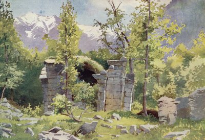 Ruins of Temples, Wangat, Sind Valley by Edward Mary Joseph Molyneux