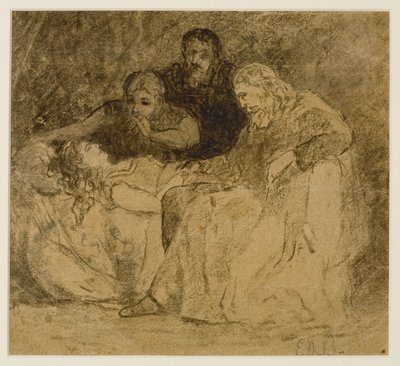 Three Figures, Women in Bed (#66) by Edward Mitchell Bannister