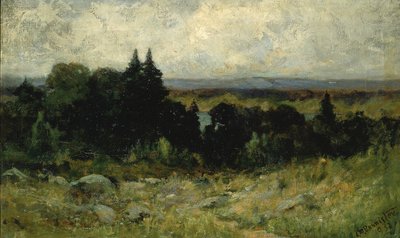 Untitled landscape, fields with rocks and trees, 1893 by Edward Mitchell Bannister