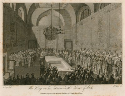 The King on his throne in the House of Lords by Edward Pugh