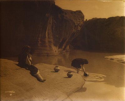 At the Old Well of Acoma by Edward Sheriff Curtis