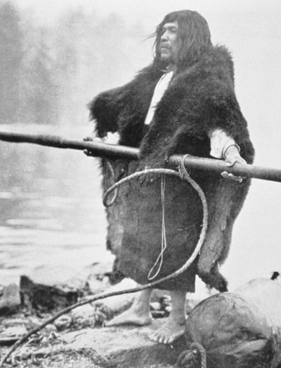 Nootka Indian with Whaler Harpoon, c.1900 by Edward Sheriff Curtis