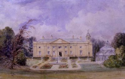 A Classical Country House with Formal Garden and Conservatory by Edward West