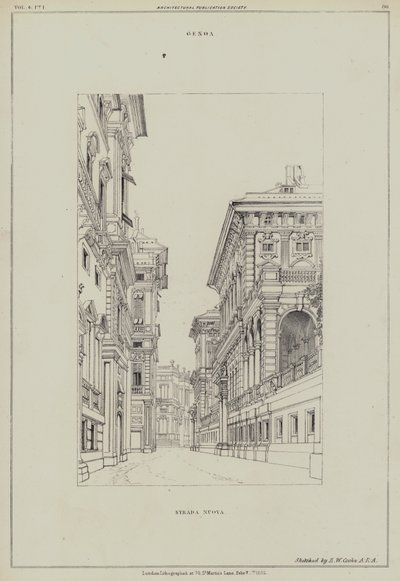 Strada Nuova, Genoa, Italy by Edward William (after) Cooke