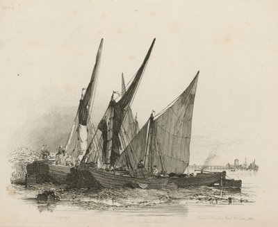 Barges on the Thames by Edward William Cooke