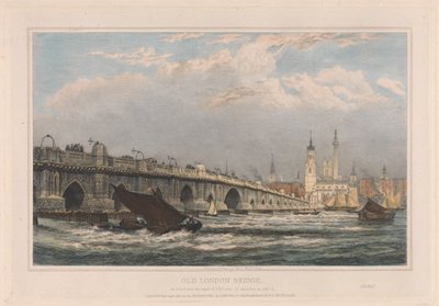 Old London Bridge after the Repair of 1700 until 1831/1832 by Edward William Cooke